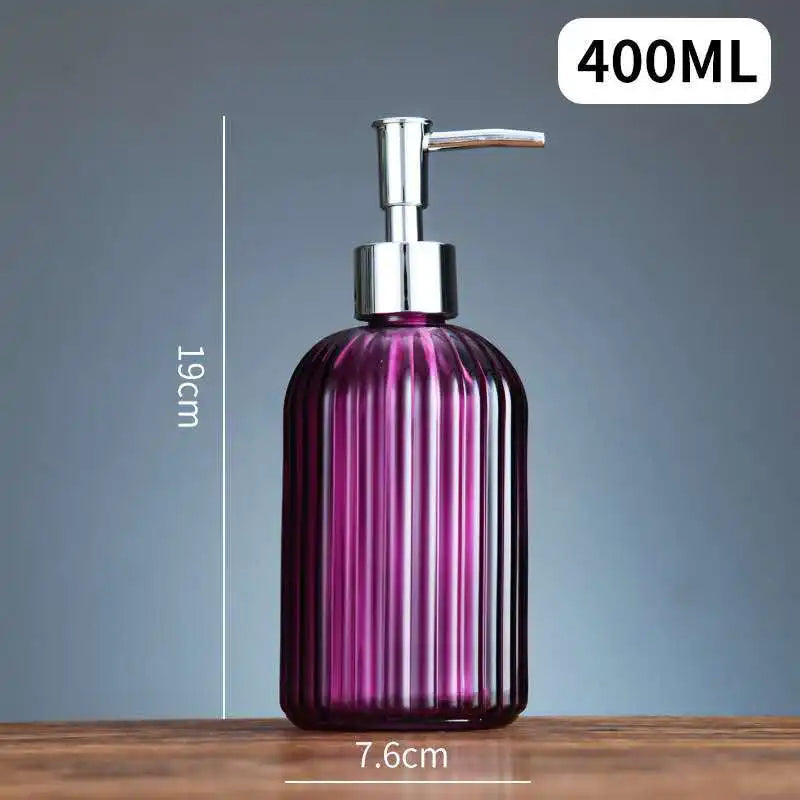 distributeur de savon liquide en verre portable pour salle de bain - vue 16 sur 17