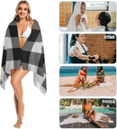 Serviette de plage carreaux légère anti sable rapide