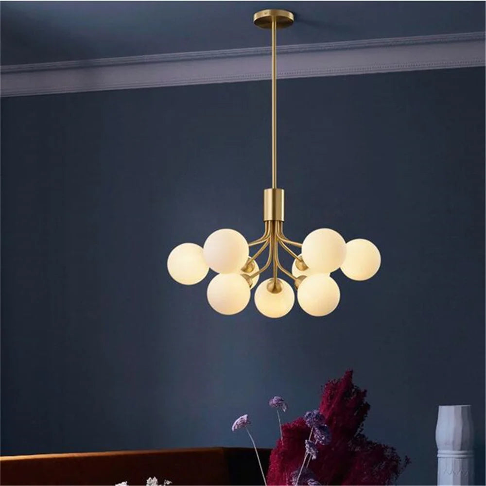 lustre en verre grande taille style haricot magique - vue 3 sur 4