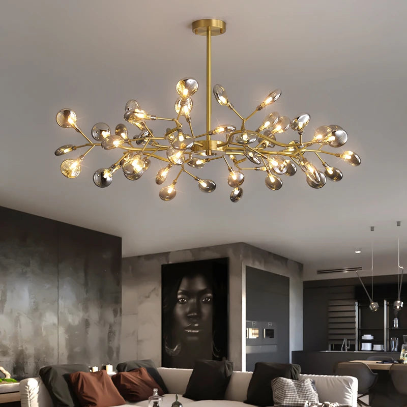 lustre moderne vintage luciole branche suspension éclairage