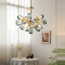 lustre artistique en verre de cristal avec led or