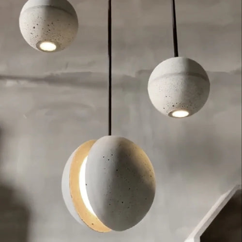 suspension ronde en ciment style vintage pour intérieur - vue 3 sur 14