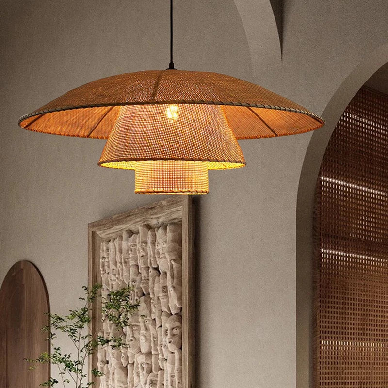 Lampe Vintage en rotin - vue 5 sur 12