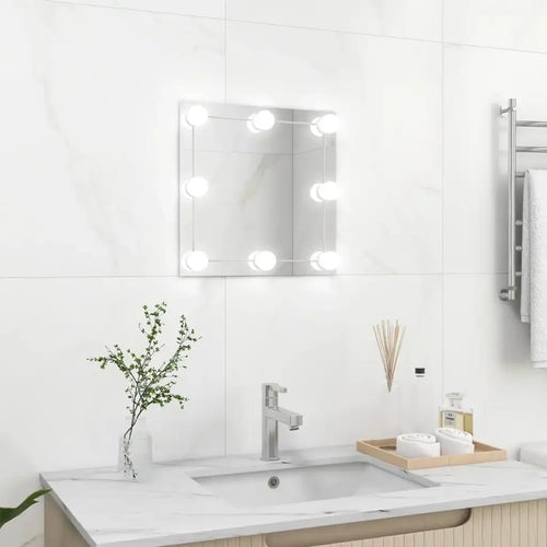 miroir mural carré avec lumières led pour décoration intérieure - vue 2 sur 7