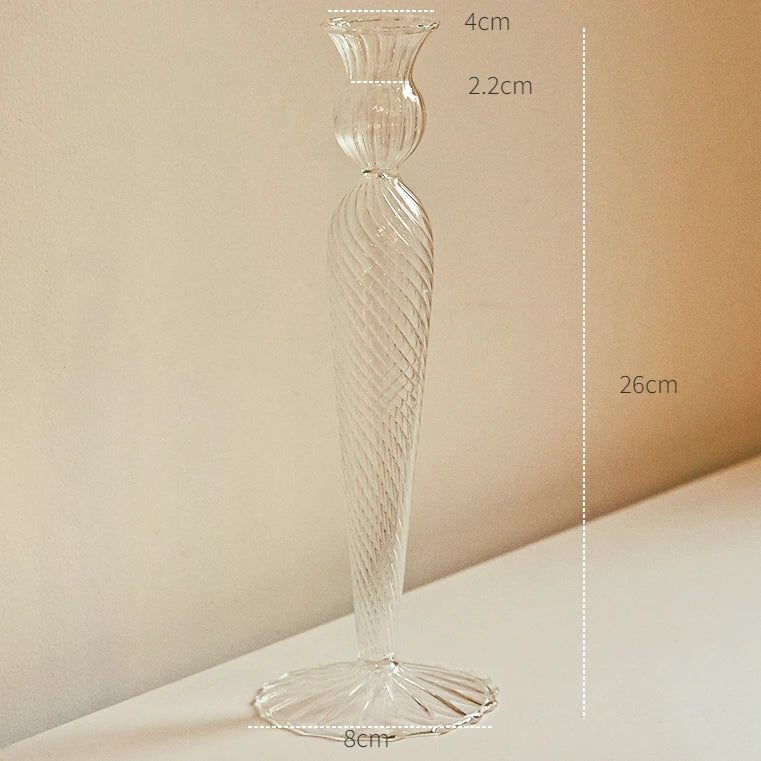 bougeoir en verre transparent décoration intérieure moderne nordique - vue 10 sur 31