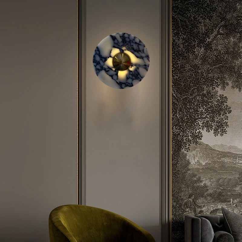 applique murale art déco en pierre et métal doré pour ambiance chaleureuse - vue 5 sur 8