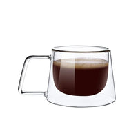 Mug verre double paroi 200 ml anse isolant