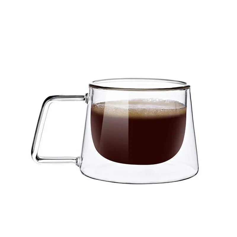 Mug verre double paroi 200 ml anse isolant