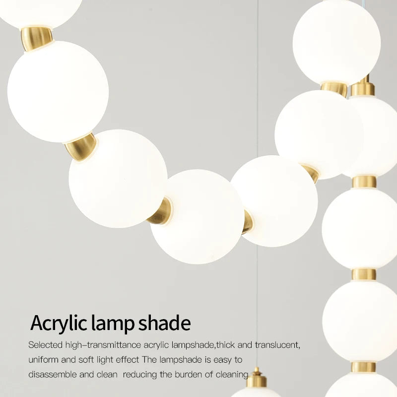 lustre français moderne en cuivre design bar lumière mode duplex simple - vue 4 sur 28