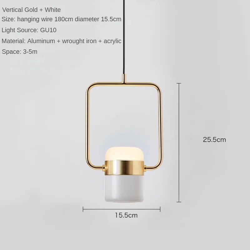 Nordic Designer Strip Restaurant Chandelier Minimalist Creative Bar Table Lamp, Bedroom Bedside Decoration Small GU10 Chandelier - vue 11 sur 14