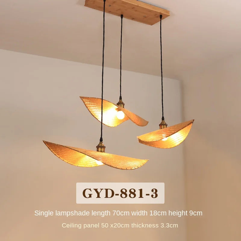 lustre en bambou style japonais pour décoration zen asiatique - vue 10 sur 11