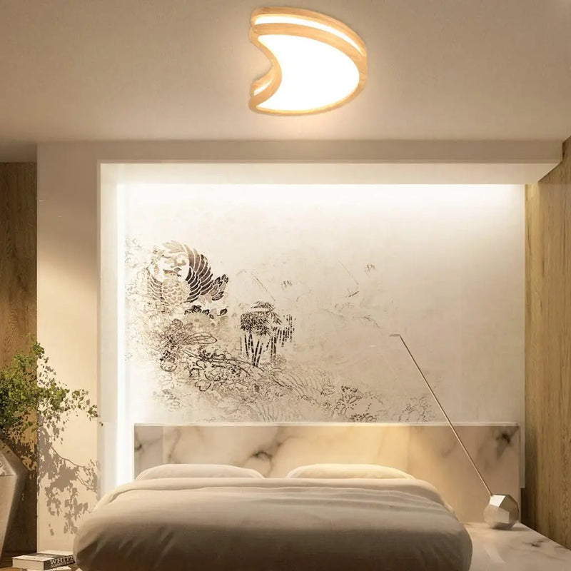 plafonnier led en bois design nordique moderne minimaliste décoratif