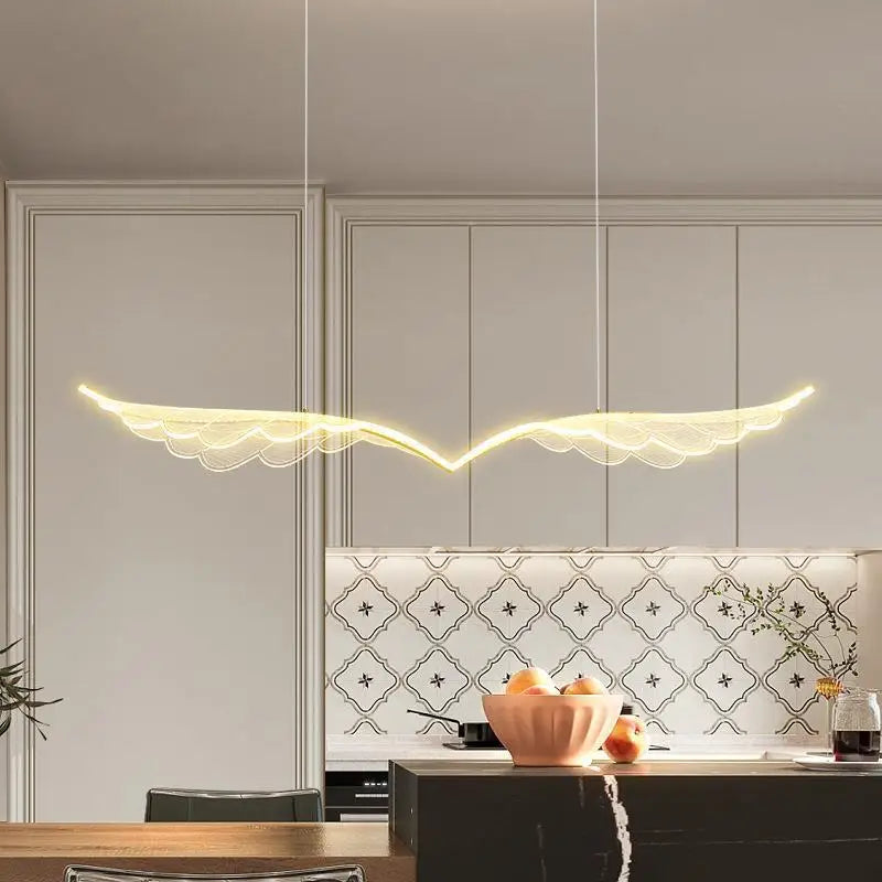 lustre nordique moderne créatif ailes d'ange en or led - vue 2 sur 6