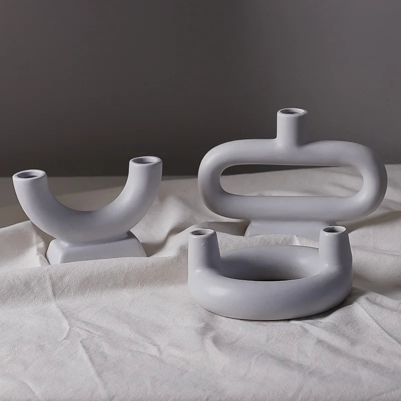 bougeoir nordique en béton pour décoration intérieure moderne - vue 5 sur 14