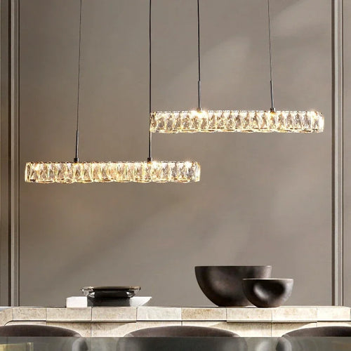 lustre led moderne en cristal avec intensité variable pour la maison - vue 4 sur 13