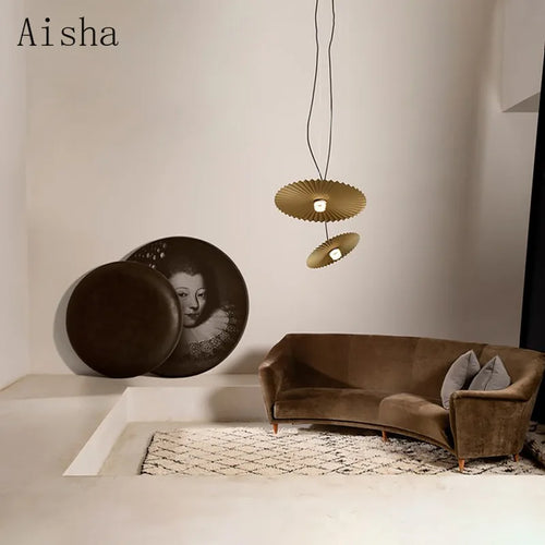 suspension artistique plissée pour café restaurant et boutique - vue 3 sur 8
