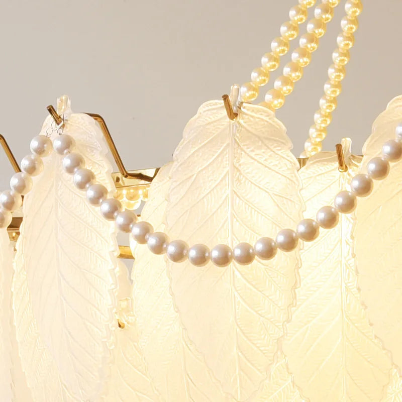 Modern luxury LED leaf dining room chandeliers Creative living room lights Bedroom, kitchen island decorative lighting fixtures - vue 3 sur 11