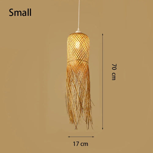 Bamboo Chandelier Chinese Zen tea room Light Southeast Asian Restaurant hotel B&B Style Bamboo hot Pot light Balcony Bar - vue 4 sur 4
