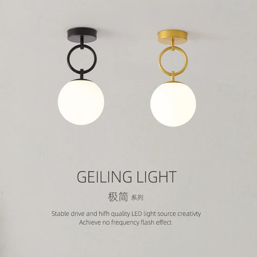 plafonnier led en verre moderne nordique de haute qualité