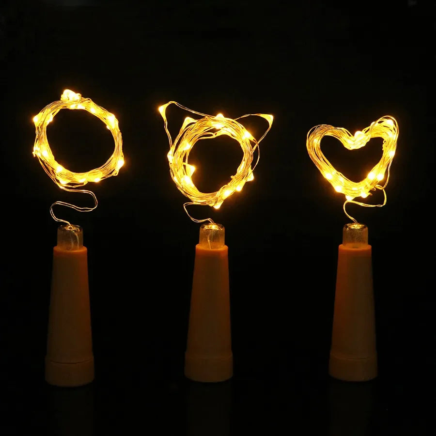 guirlande lumineuse led pour bouteilles de vin décorative Noël - vue 6 sur 8