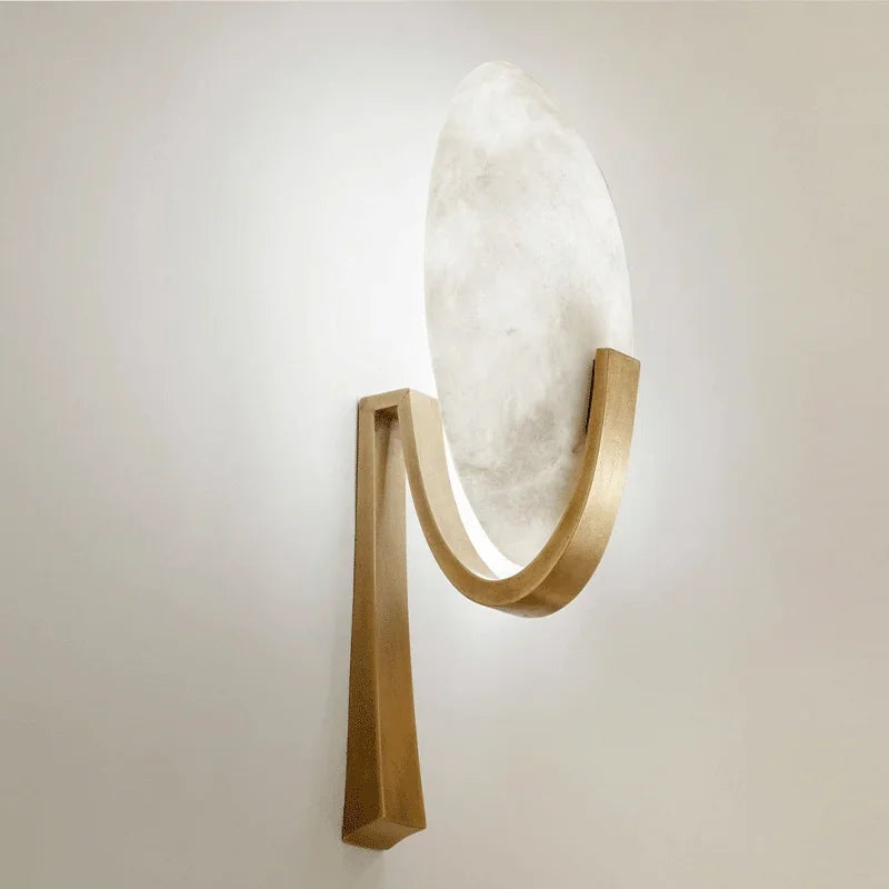 applique murale nordique en cuivre et marbre design moderne à led - vue 5 sur 8