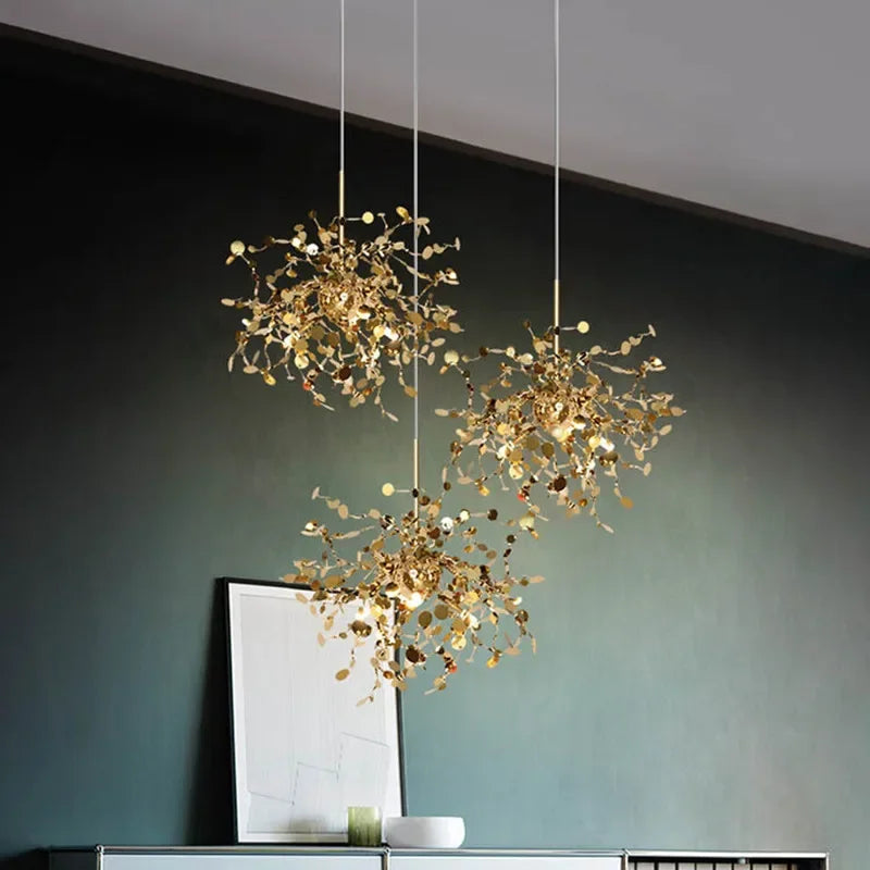 suspension en acier inoxydable au design nordique créatif décoratif - vue 3 sur 11