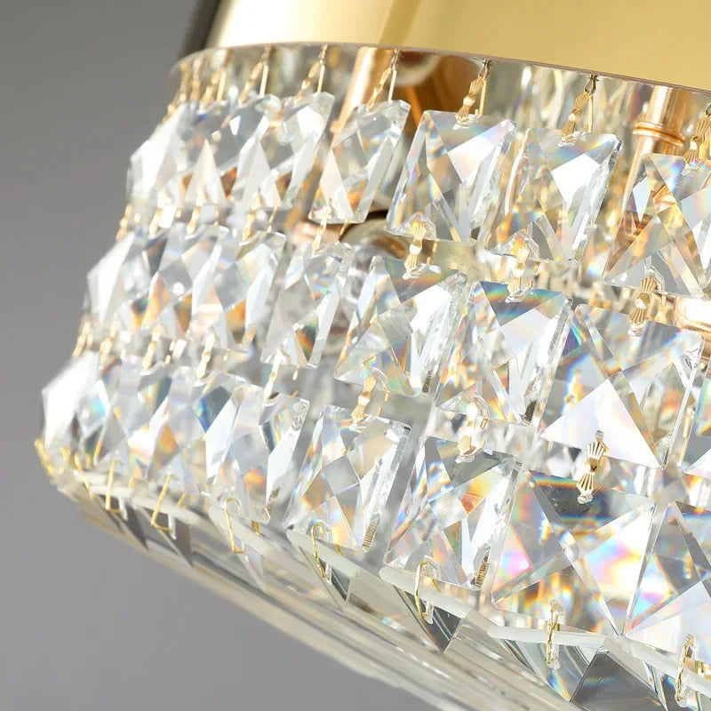 lustre en cristal moderne design avec éclairage led décoratif - vue 6 sur 7