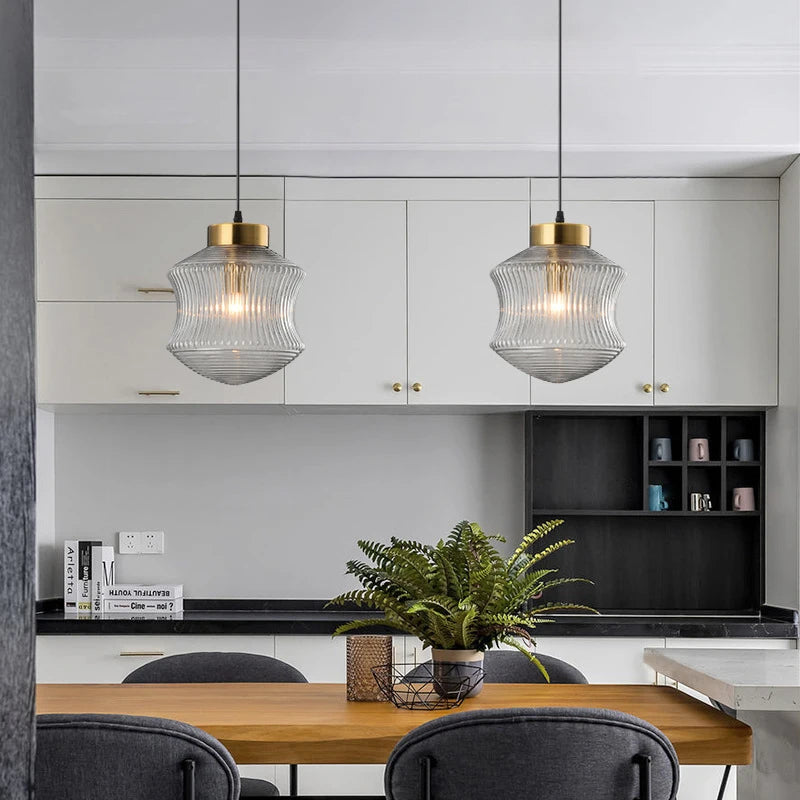 suspension en verre teinté pour décoration intérieure moderne - vue 3 sur 8
