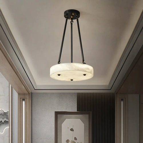 lustre en marbre et cuivre design moderne minimaliste rétro led - vue 2 sur 7