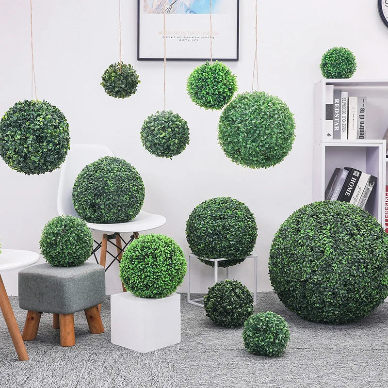 boule de gazon artificiel décorative pour extérieur et jardin - vue 3 sur 6