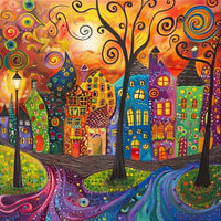 peinture par numéros paysage avec cadre pour décoration maison