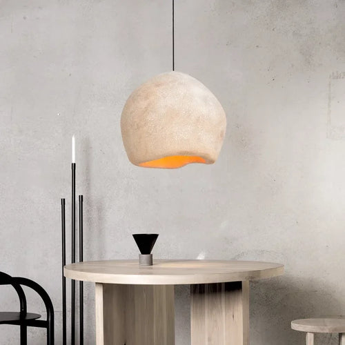 lustre à led moderne wabi sabi pour décoration intérieure et ambiance chaleureuse - vue 2 sur 8