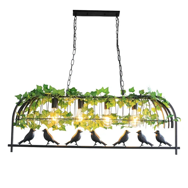 Retro Industrial Ceiling Chandelier Metal Bird Cage Hanging Lamp Suspension Pendant Light - vue 6 sur 9