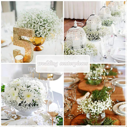lot de fleurs artificielles gypsophile et eucalyptus pour décoration mariage - vue 4 sur 6