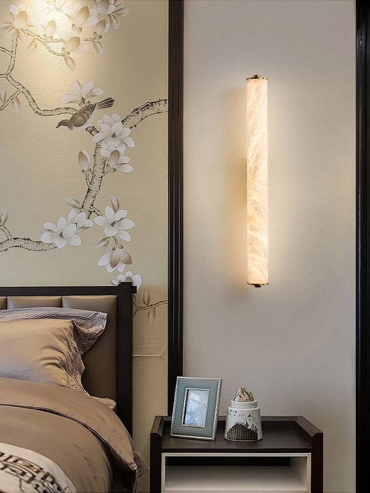 applique murale led en cuivre et marbre moderne luxe éclairage intérieur - vue 5 sur 14