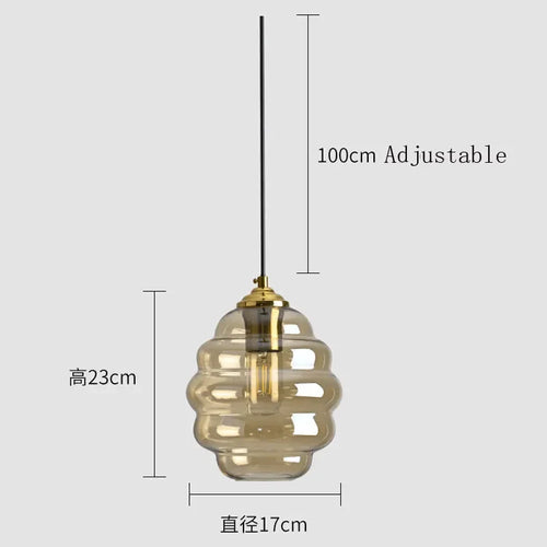 lustre moderne en verre pour cuisine et restaurant - vue 9 sur 15