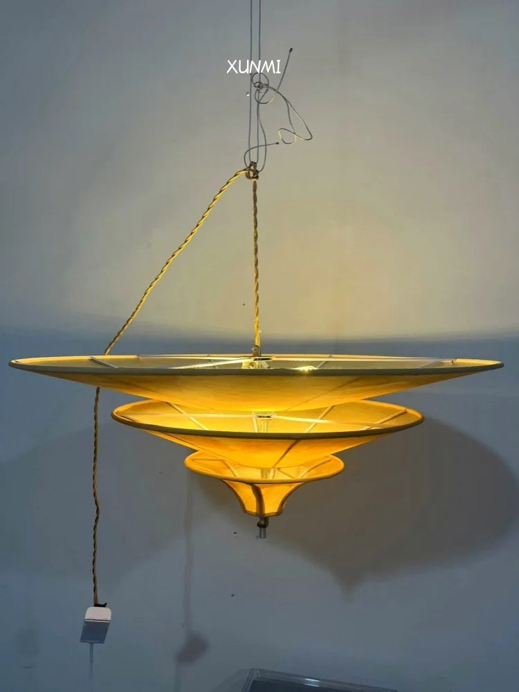 lustre parapluie thaïlandais style wabi-sabi pour intérieur moderne