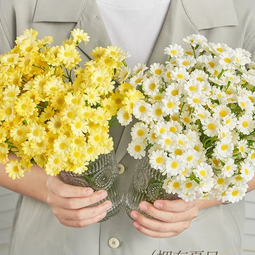 60 têtes de marguerites artificielles pour décorations diverses - vue 3 sur 8