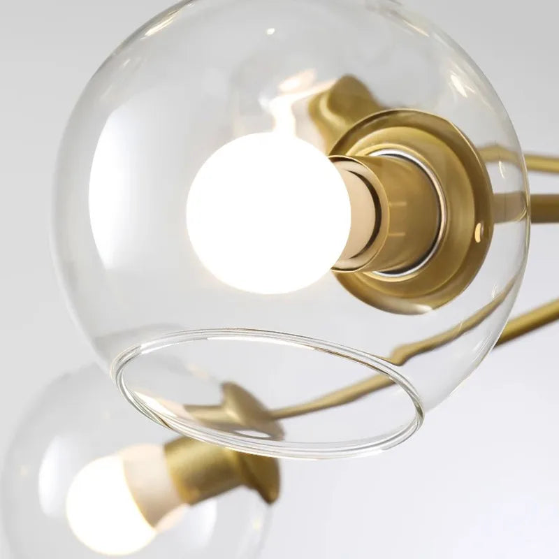 lustre rétro en verre pour décoration intérieure moderne - vue 5 sur 5