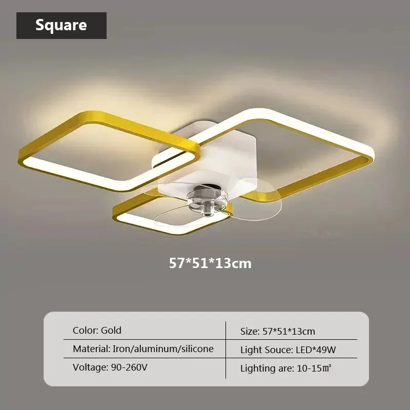plafonnier led avec ventilateur et télécommande design moderne - vue 9 sur 10
