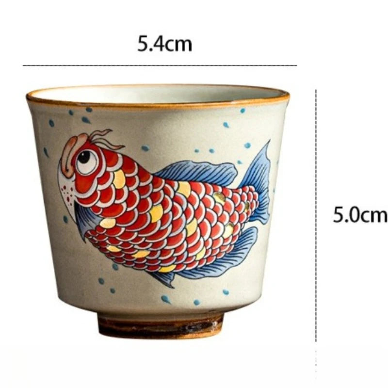 Tasse kung fu ceramique motif arowana style chinois - vue 7 sur 7