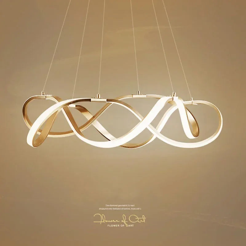 lustre moderne à leds pour décoration intérieure lumineuse - vue 6 sur 12