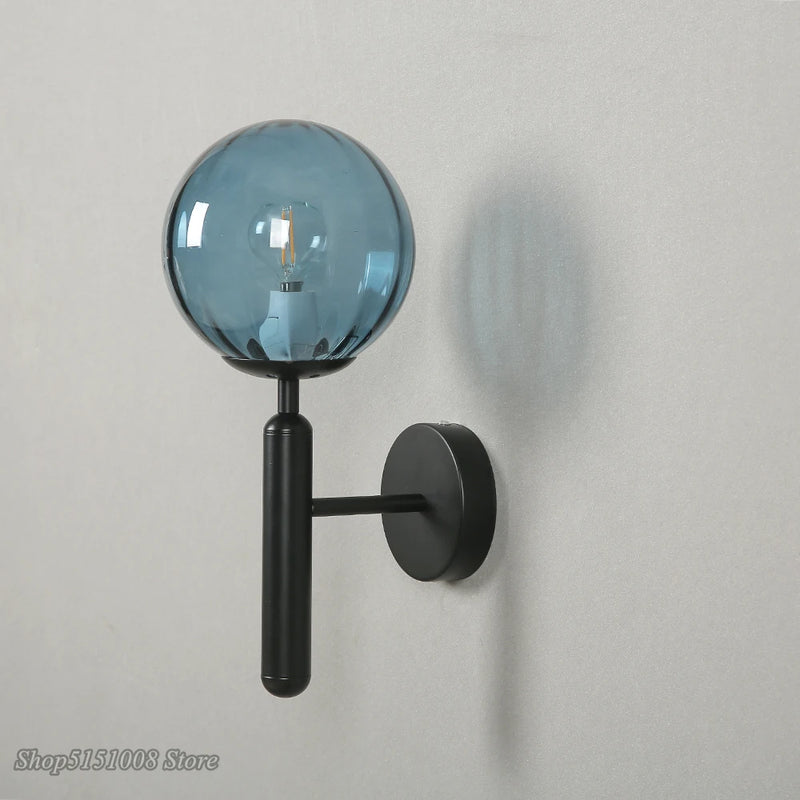 Applique nordique chambre moderne à côté de boule de verre applique murale LED luminaire applique éclairage salle de bain miroir escalier lumière Luminaria