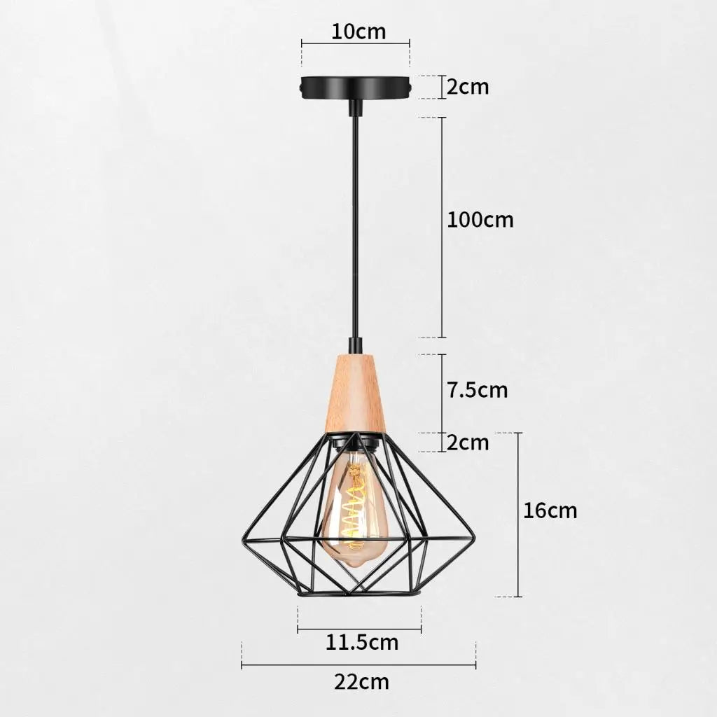 suspension vintage nordique en bois pour éclairage intérieur - vue 10 sur 20