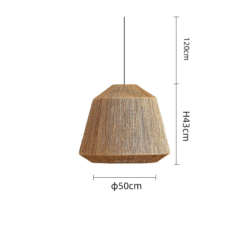 Suspension LOFT japonais rétro en bois bambou design - vue 22 sur 24