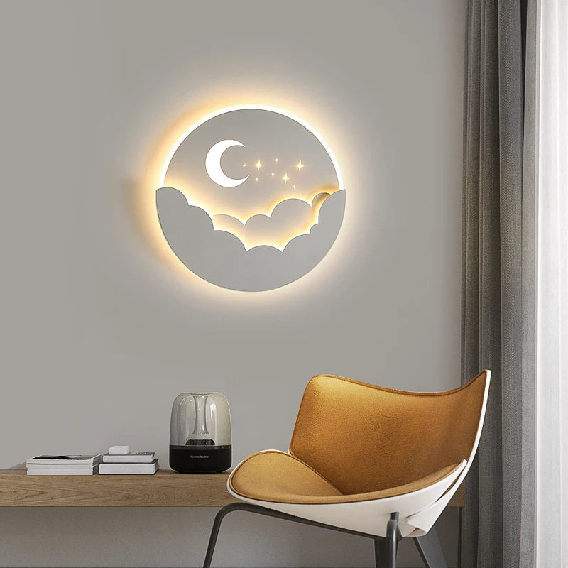applique murale modernes en forme d'étoile nuage lune
