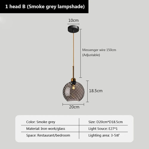 suspension moderne en verre design pour décoration intérieure - vue 12 sur 23