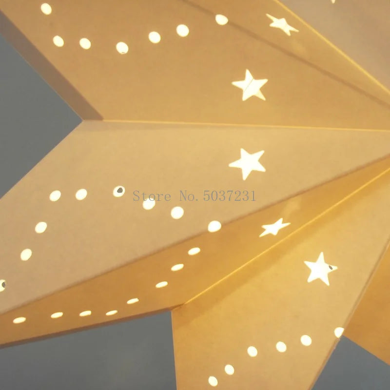 lustre créatif étoile à cinq branches led décoratif suspendu - vue 5 sur 8