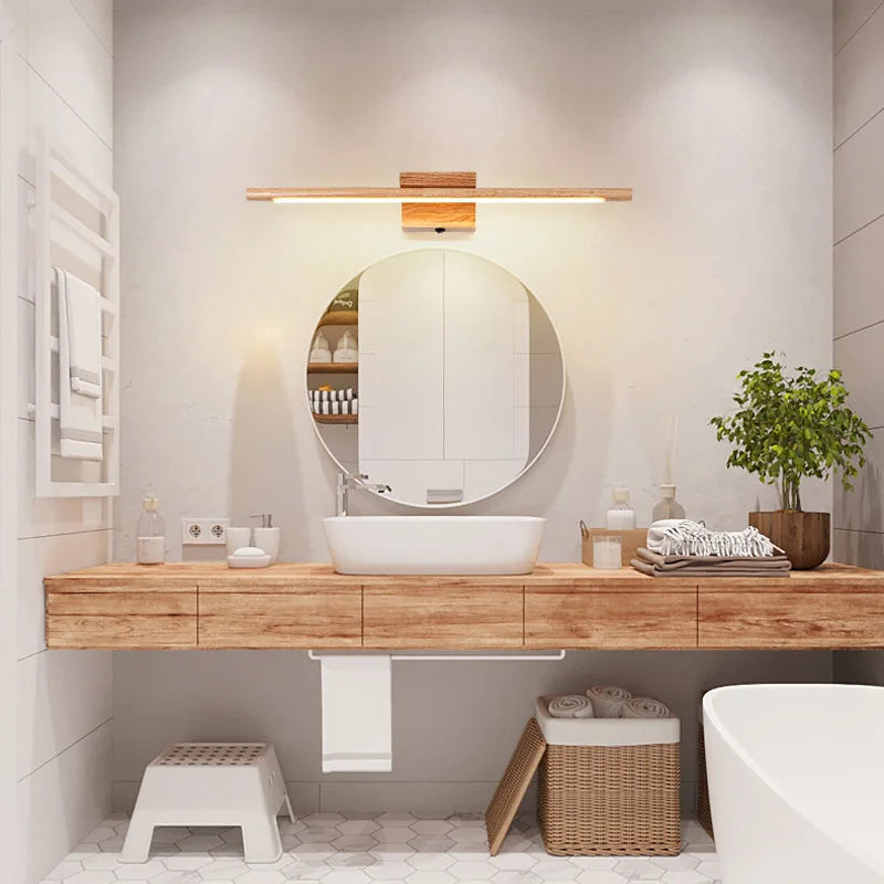 Applique murale led en bois massif avec interrupteur moderne - vue 4 sur 7