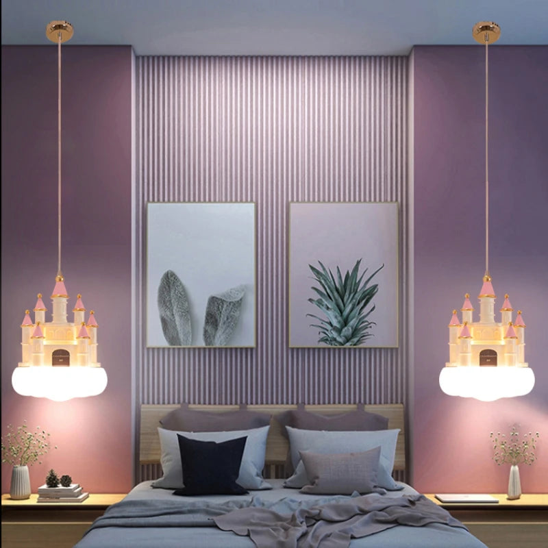 suspension créative nuages château pour chambre d'enfants - vue 4 sur 8